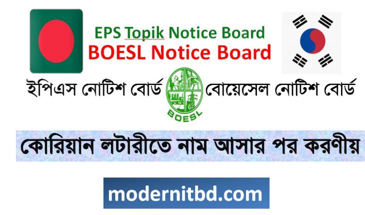 কোরিয়ান লটারীতে নাম আসার পর করণীয়
